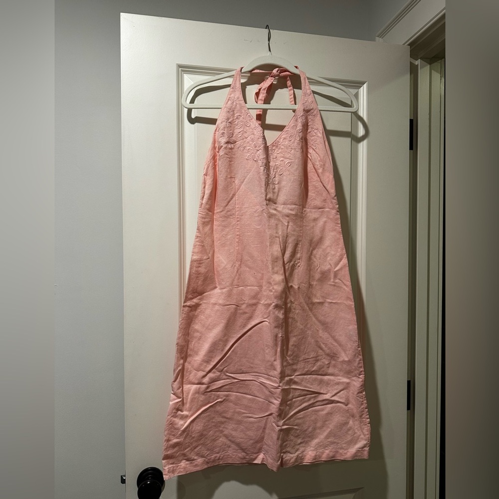 NWOT H&M Light Pink Linen Halter Dress